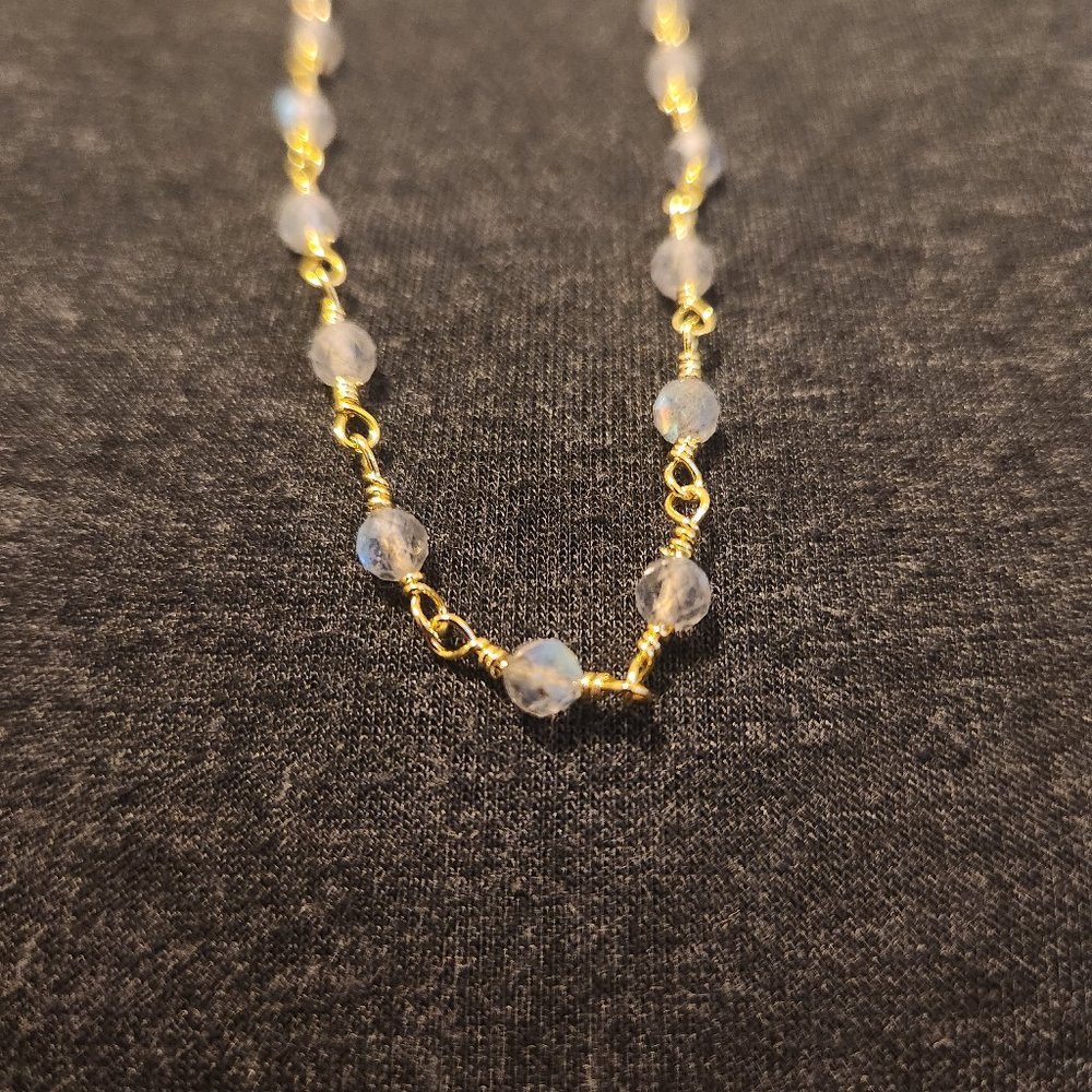 Hespera Gold/Aquamarine Necklace
